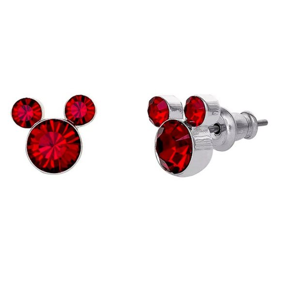 Disney Jewelry - DISNEY MICKEY MOUSE RUBY RED CRYSTAL JULY BIRTHSTONE STUD EARRINGS**NEW!